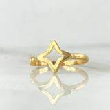 Anillo Silueta Estrella Puntos 2.4gr / T8 / Circones Blancos Oro Amarillo