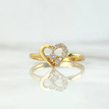 Anillo Corazon 1.55gr / T6 1/2 / Circones Blancos Oro Amarillo