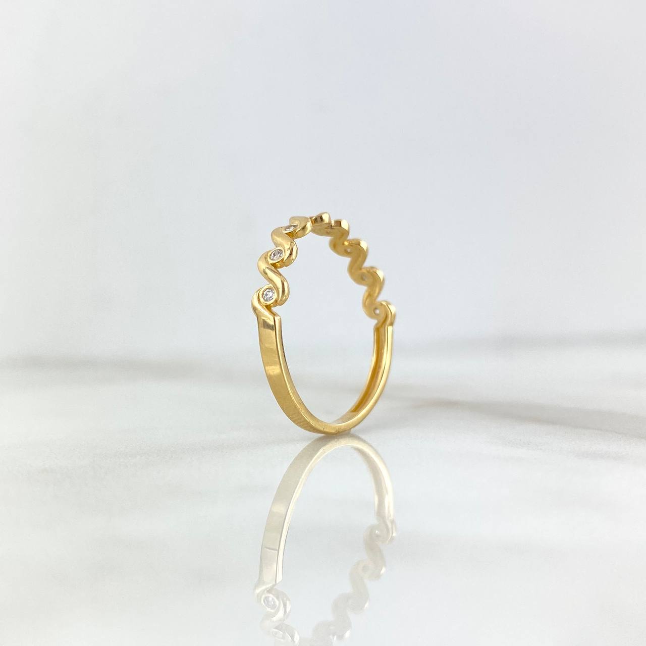 Anillo Espiral 1.6gr / T8 / Circones Blancos Oro Amarillo ©