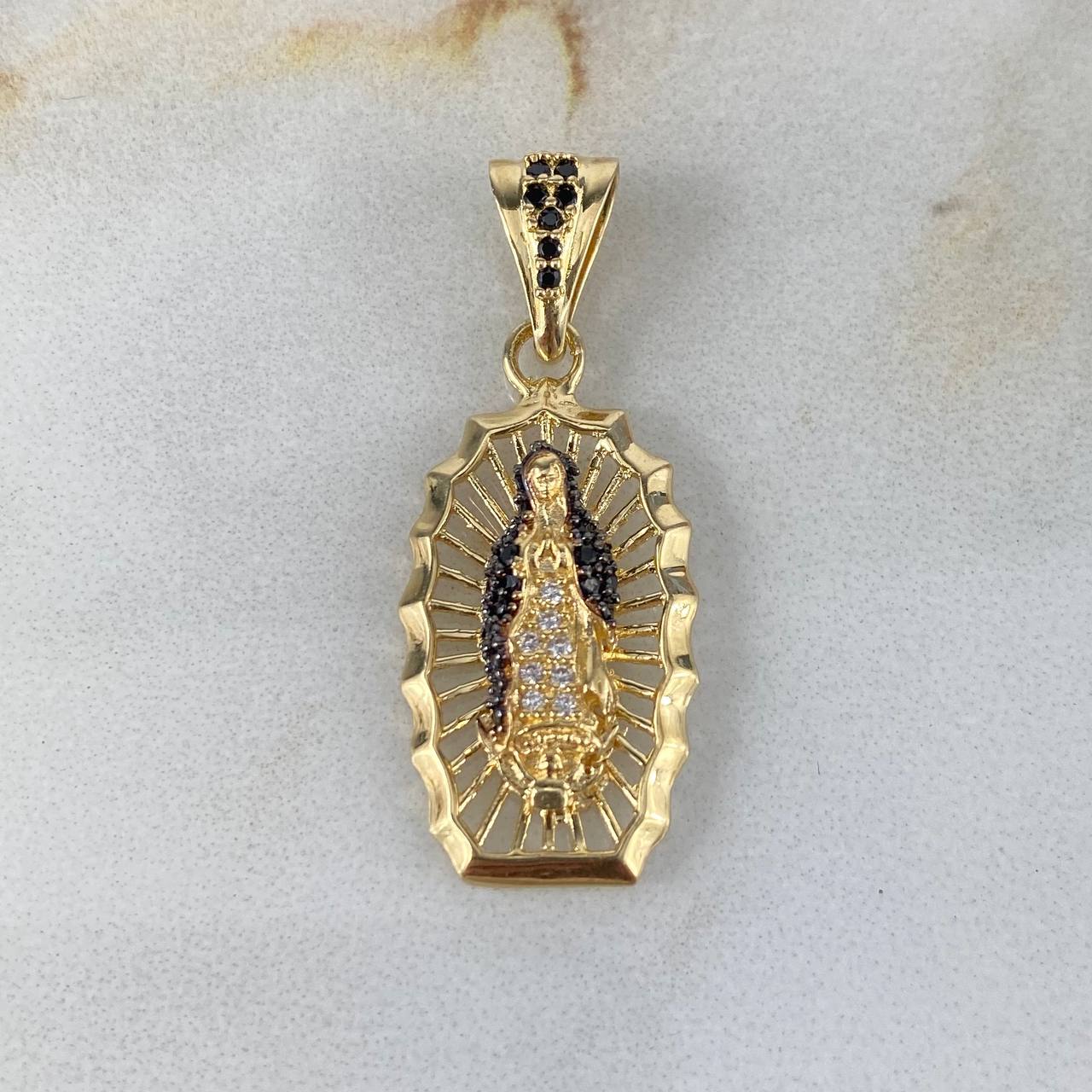 Dije Virgen Guadalupe 2.7gr / 3.2cm / Circones Blancos-Negros Oro Amarillo