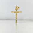 Dije Cruz Cristo 1.6gr / 4.4cm / Baston Liso Oro Amarillo