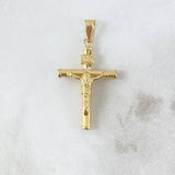 Dije Cruz Cristo 1.15gr / 3.5cm / Baston Liso Oro Amarillo