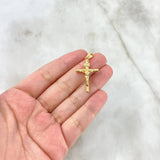 Dije Cruz Cristo 1.15gr / 3.5cm / Baston Liso Oro Amarillo