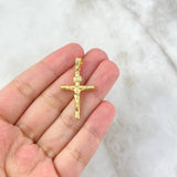 Dije Cruz Cristo 1.3gr / 3.6cm / Bastón Atornillado Oro Amarillo 18K