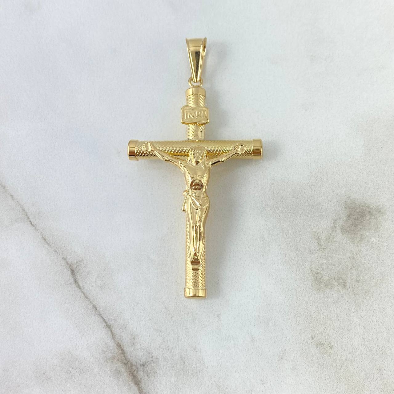 Dije Cruz Cristo 3gr / 5.8cm / Baston Atornillado Oro Amarillo