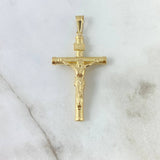 Dije Cruz Cristo 3.05gr / 5.8cm / Baston Atornillado Oro Amarillo