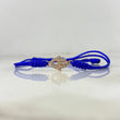 Pulsera Azul Hamsa Mini 0.65gr / Circones Blancos Oro Rosa *