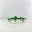 Pulsera Verde Trebol VCyA Malaquita Verde 2.35gr / 1.6cm / 5mm Bolas Diamantadas 6 und Oro Rosa +4 *