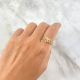 Anillo Corona Filigrana 3gr / T7 / Circones Blancos Oro Amarillo