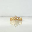 Anillo Corona Filigrana 3gr / T7 / Circones Blancos Oro Amarillo