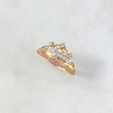 Anillo Princesa 2.45gr / T7 / Circones Blancos Rosas Dos Oros Amarillo Blanco