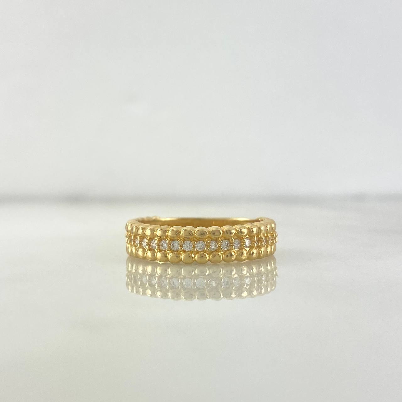 Anillo Esferas 3.05gr / T6 3/4 / Circones Blancos Oro Amarillo