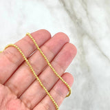 Cadena Militar 7.55gr / 45cm / 2mm Bola Diamantada Escalonada Oro Amarillo +4 *