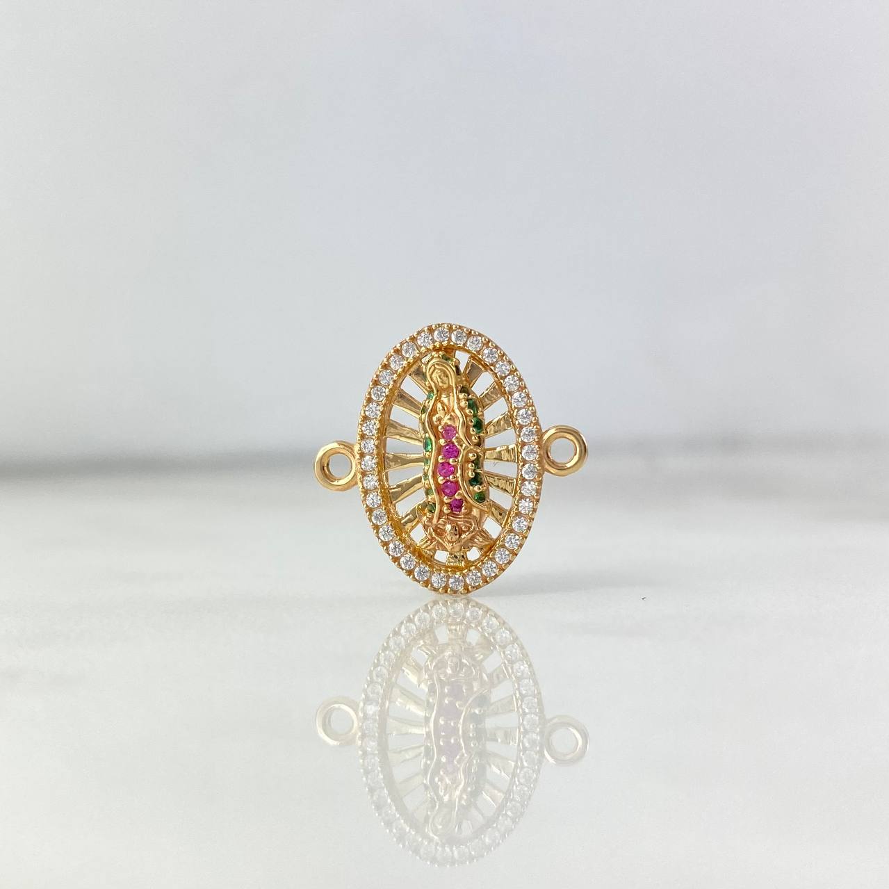 Herraje Virgen Guadalupe 2.1gr / 1.8cm / Circones Blancos-Verdes-Fucsias Oro Amarillo