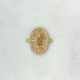 Herraje Virgen Guadalupe 3.7gr / 2.2cm / Circones Blancos-Verdes-Fucsias Oro Amarillo