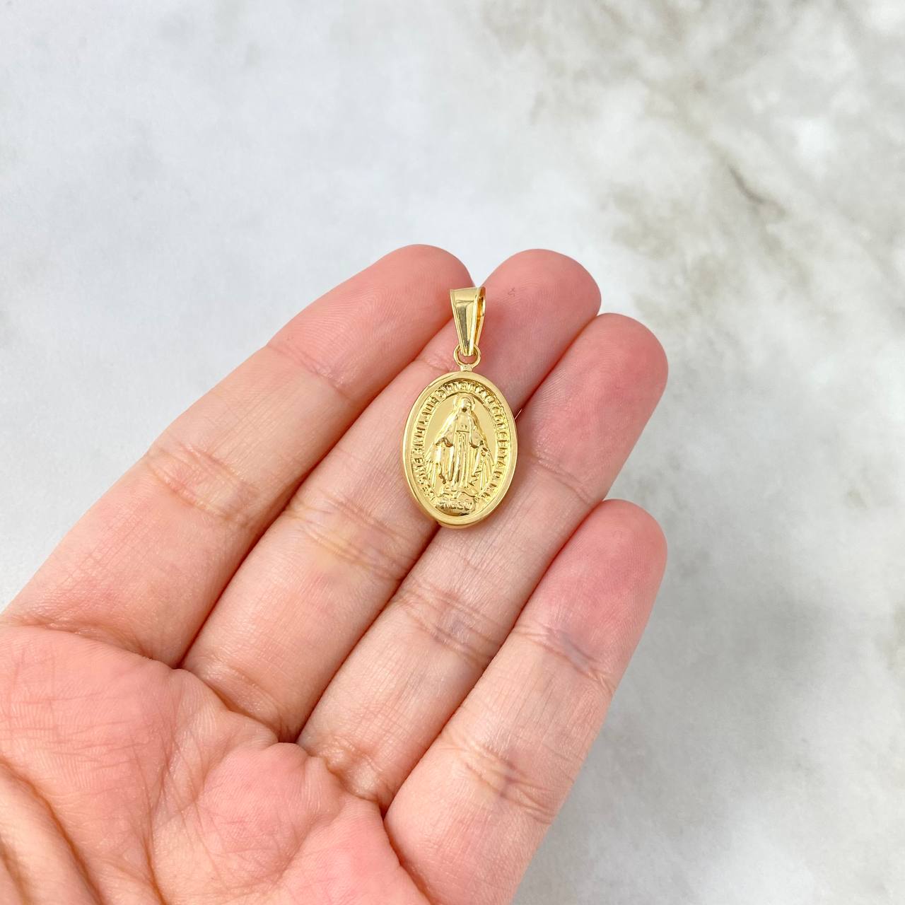 Dije Virgen Milagrosa 1.6gr / 2.8cm / Troquelado Oro Amarillo