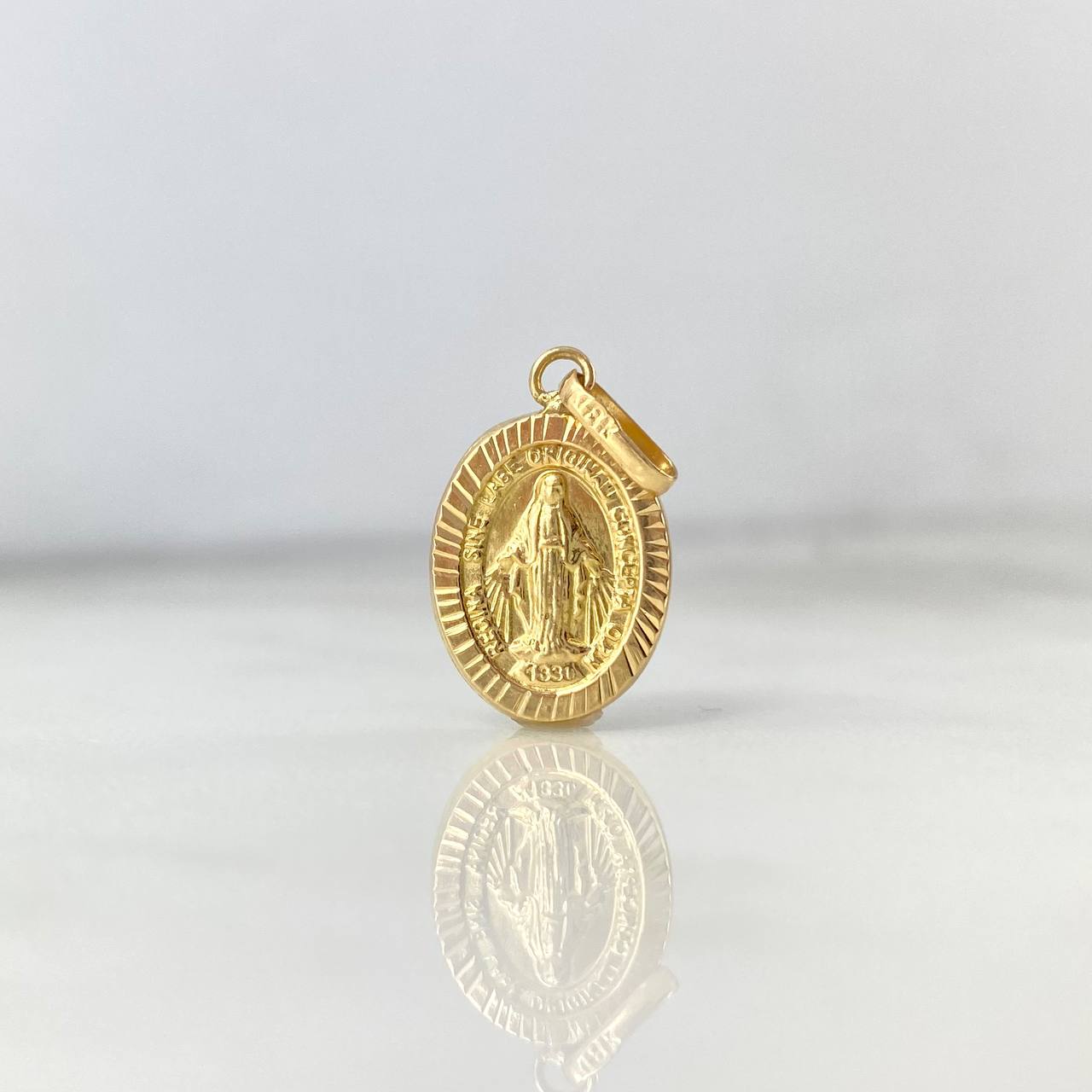 Dije Virgen Milagrosa 1.2gr / 2.5cm / Troquelado Oro Amarillo