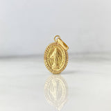 Dije Virgen Milagrosa 1.15gr / 2.5cm / Troquelado Oro Amarillo