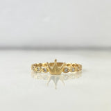 Anillo Corona 1.25gr / T7 1/4 / Circones Blancos Oro Amarillo