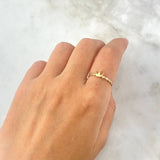 Anillo Churumbela Corona 1.1gr / T6 1/2 / Circones Blancos Oro Amarillo