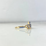 Anillo Corona Real 1.3gr / T6 / Circones Azules Oro Amarillo