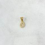 Dije Letra O 0.35gr / 1.4cm / Circones Blancos Oro Amarillo