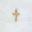 Dije Cruz Cristo San Benito 0.85gr / 2.7cm / Texturizada Oro Amarillo