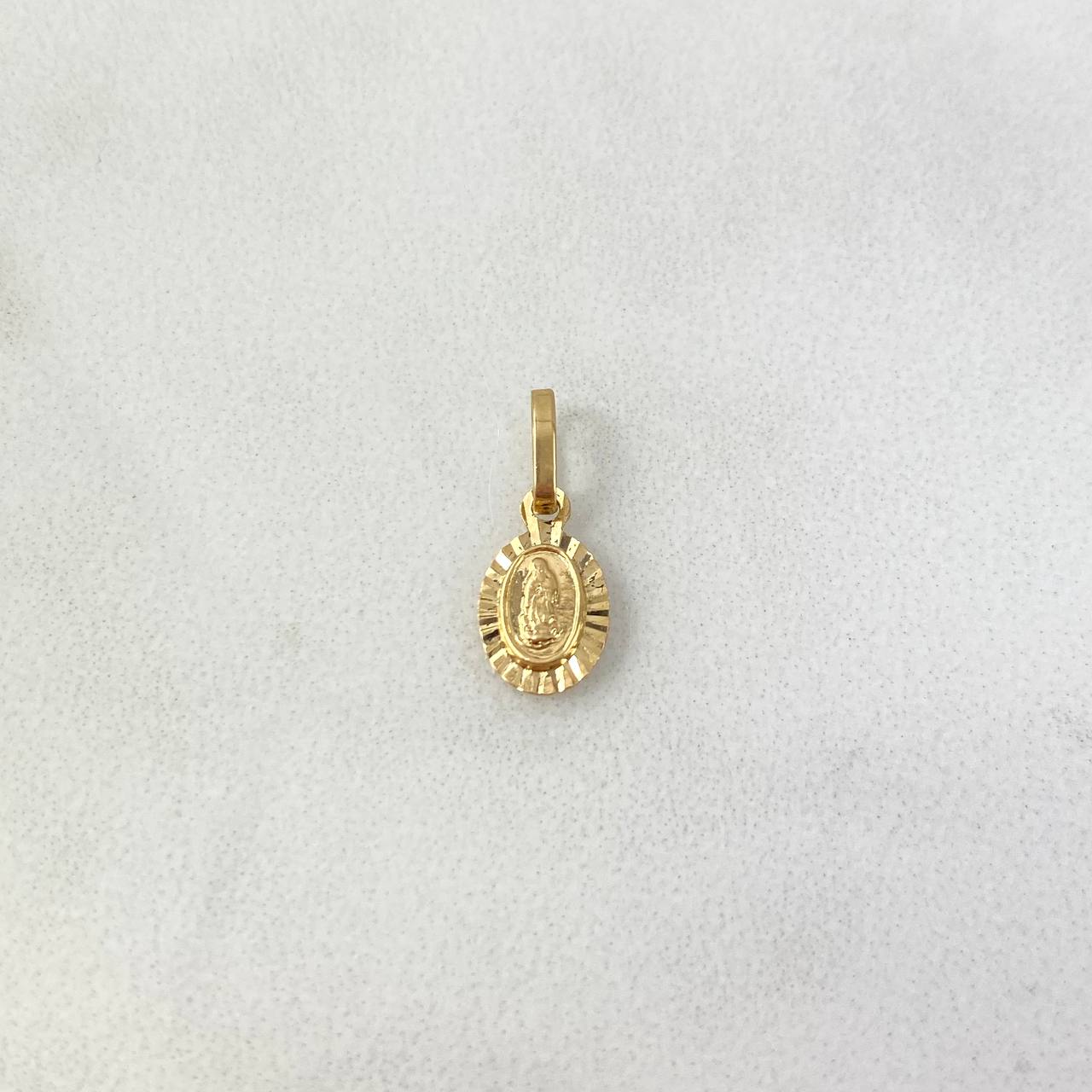 Dije Virgen Guadalupe 0.45gr / 1.5cm / Diamantada Oro Amarillo