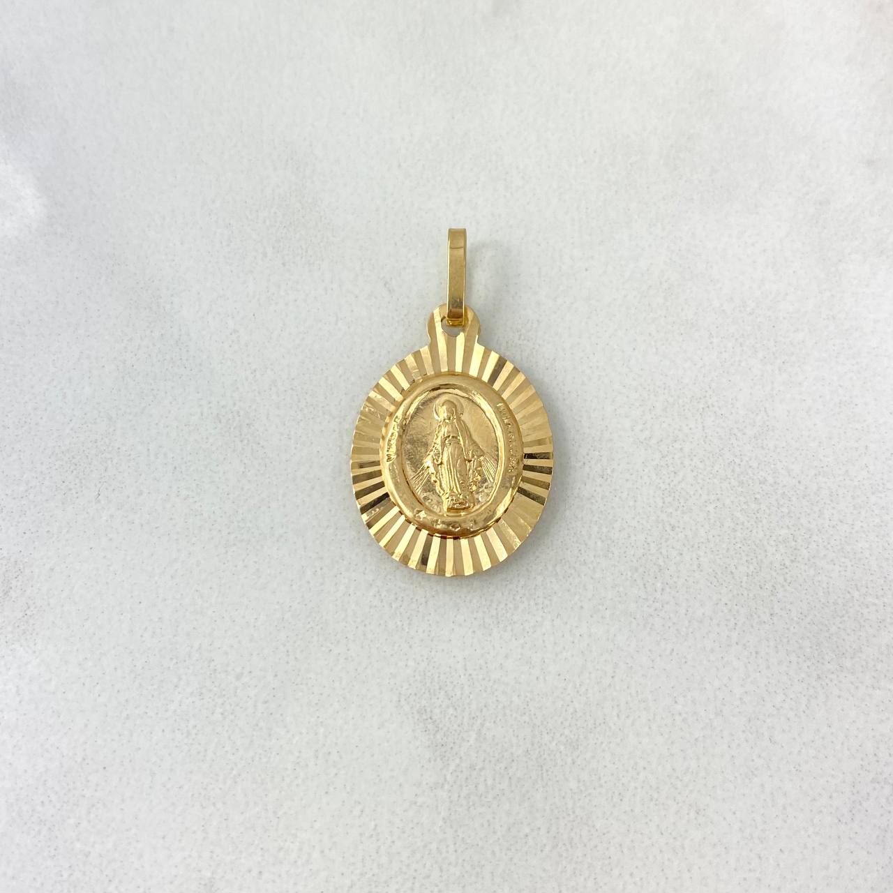 Dije Virgen Milagrosa 1.85gr / 2.6cm / Diamantada Oro Amarillo