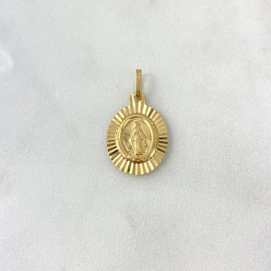 Dije Virgen Milagrosa 2gr / 2.6cm / Diamantada Oro Amarillo