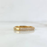 Anillo Churumbela Doble Circulos 2.7gr / T6 1/2 / Circones Blancos Oro Amarillo