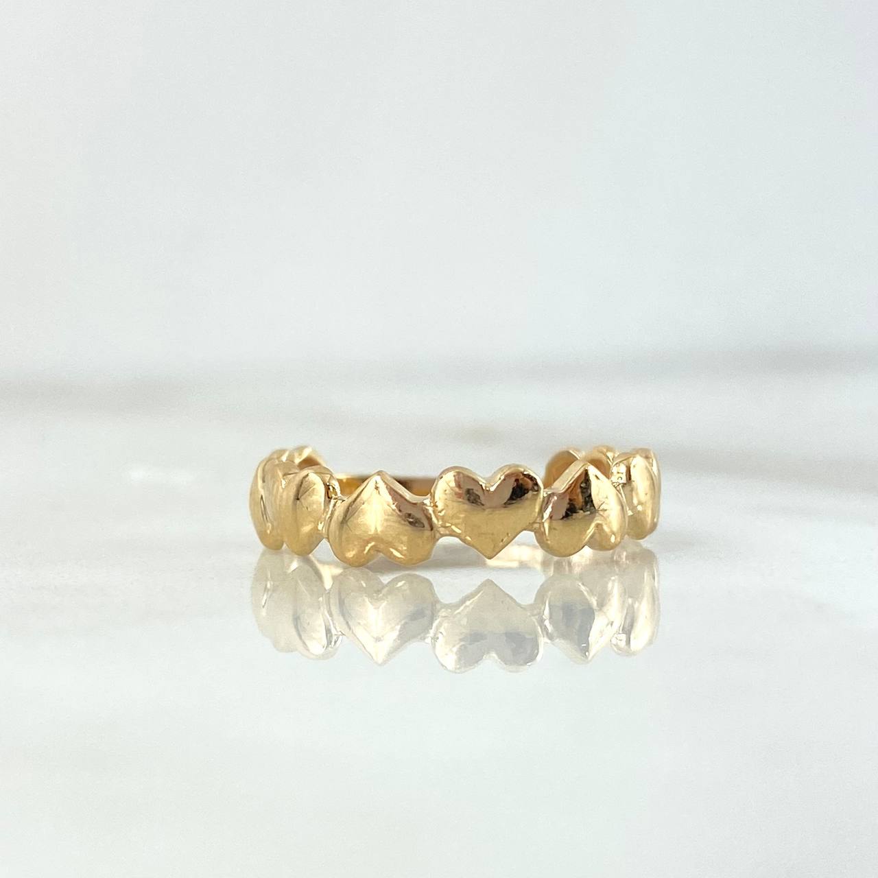 Anillo Corazones 1.7gr / T6 3/4 / Oro Amarillo *