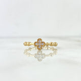 Anillo Cruz Esferas 2.45gr / T6 1/4 / Circones Blancos Oro Amarillo 18K