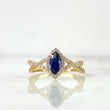 Anillo Tiara Infinito 2.8gr / T6 3/4 / Circones Blancos-Azul Oro Amarillo ©