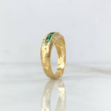 Anillo Tres Bandas 3.8gr / T7 1/4 / Circones Blancos-Verdes Oro Amarillo