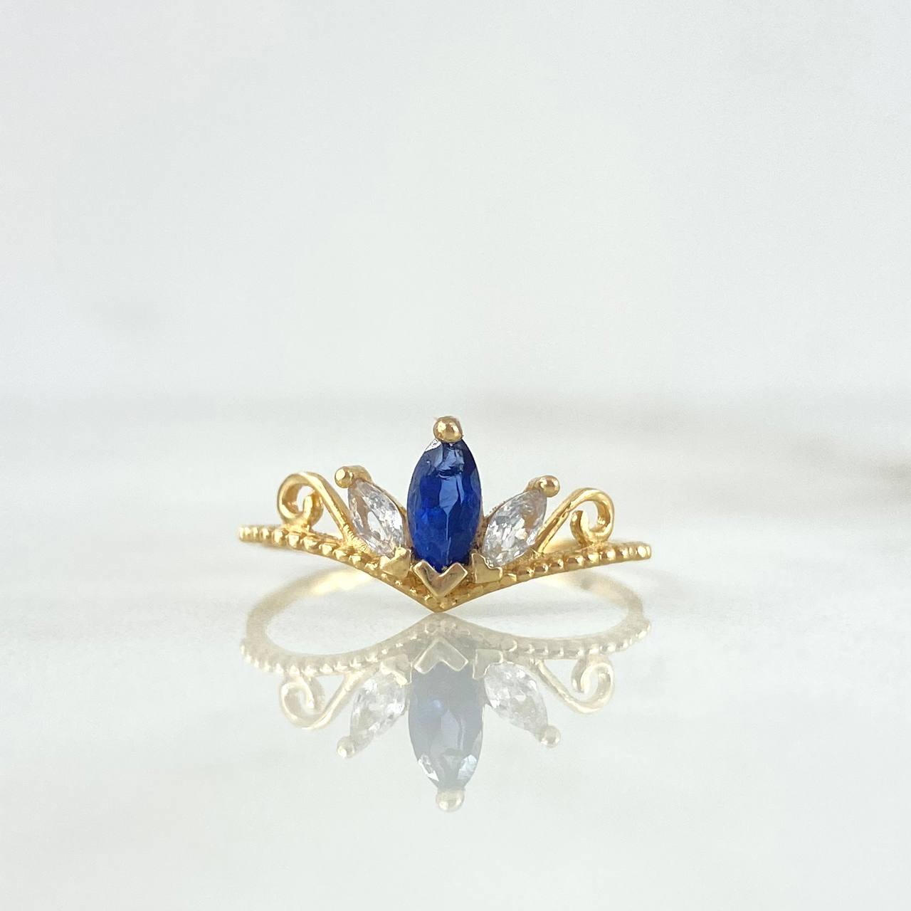 Anillo Tiara Corazones 1.2gr / T6 / Circones Blancos Azul Oro Amarillo *