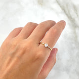 Anillo Solitario Rombo 2.15gr / T8 1/2 / Circones Blancos Oro Amarillo *