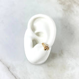 Piercing Earcuff Simulador 1gr / 1cm / Ola Bilateral Circon Blanco Oro Amarillo (Joya)