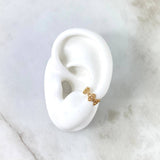 Piercing Earcuff Simulador 0.75gr / 1cm / Tetra Circulos Basteado Oro Amarillo 18K (Joya)