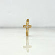 Piercing Earcuff Simulador 1.15gr / 1.25cm / Cruz Abrazo Curvo Circones Blancos Oro Amarillo (Joya) *