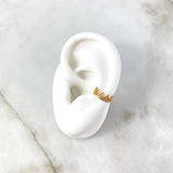 Piercing Earcuff Simulador 0.7gr / 1cm / Corona Basteada Oro Amarillo (Joya)