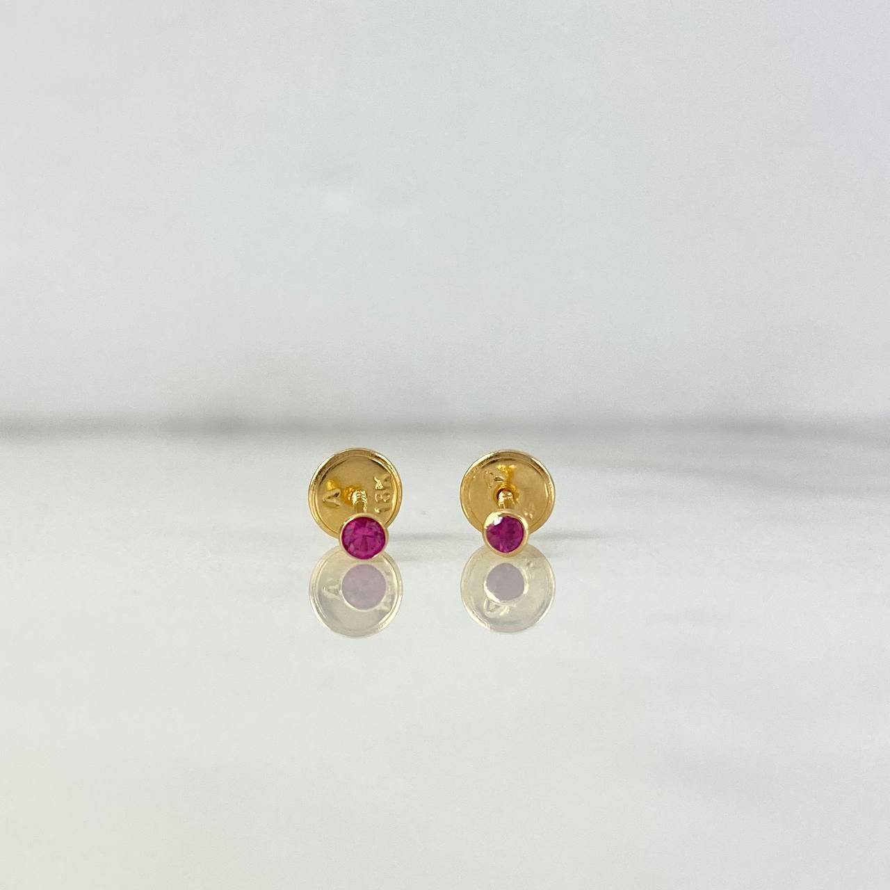 Topos Bisel 0.4gr / Circon Fucsia Oro Amarillo