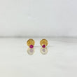 Topos Bisel 0.4gr / Circon Fucsia Oro Amarillo