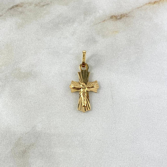 Dije Cristo 0.85gr / 2.3cm / Diamantado Oro Amarillo