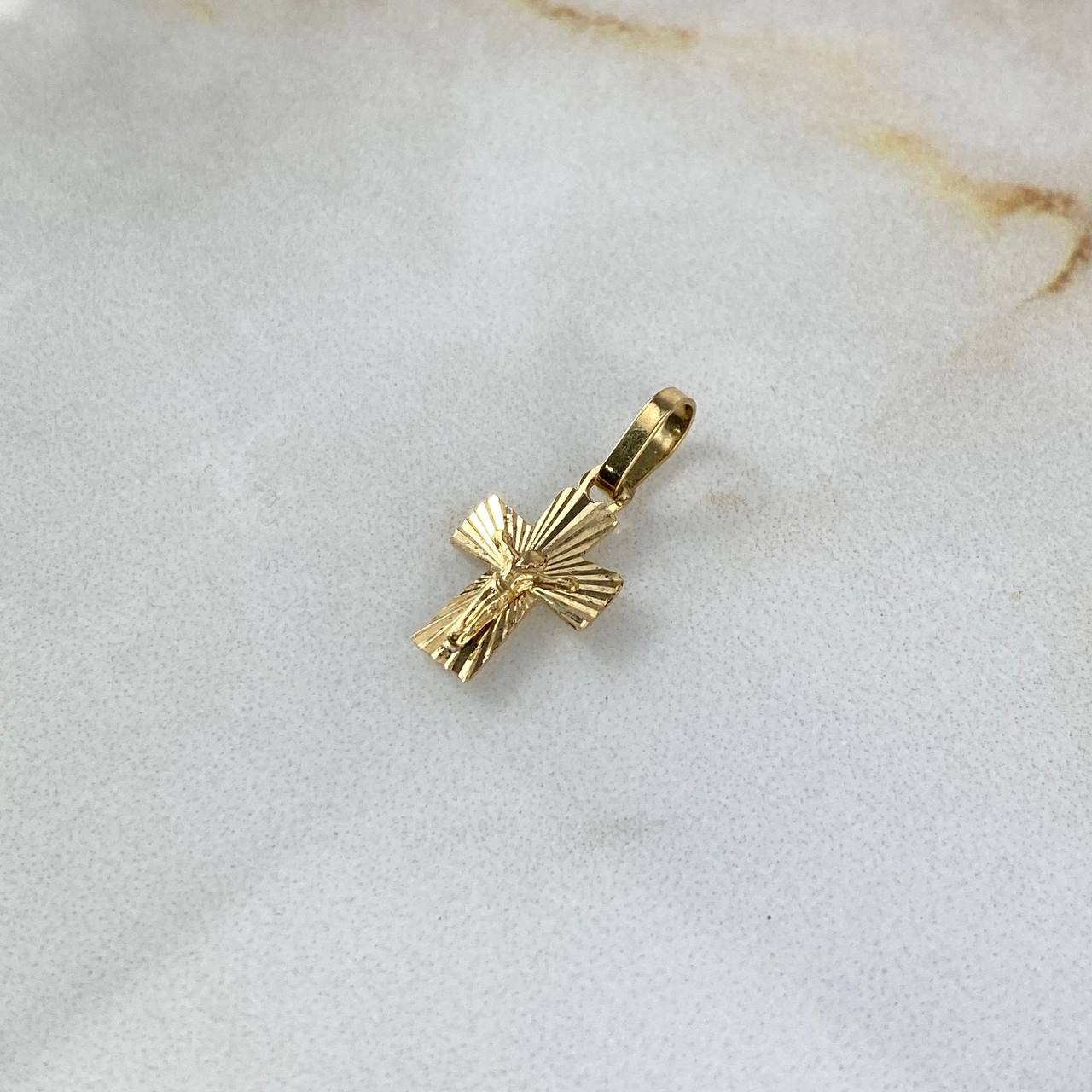 Dije Cristo 0.6gr / 1.9cm / Diamantado Oro Amarillo