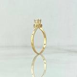 Anillo Solitario Lineas Curvas 1.55gr / T6 1/2 / Circon Blanco Oro Amarillo