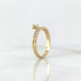 Anillo Solitario Tiara 2.45gr / T7 / Circones Blancos Oro Amarillo