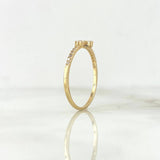 Anillo Cruz Circulo 1.25gr / T7 3/4 / Circones Blancos Oro Amarillo