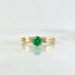 Anillo Solitario Uruz 2gr / T7 1/4 / Circones Blancos Verde Oro Amarillo