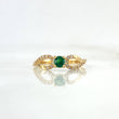 Anillo Solitario Olas Cruzadas 1.75gr / T5 1/2 / Circones Blancos Verde Oro Amarillo